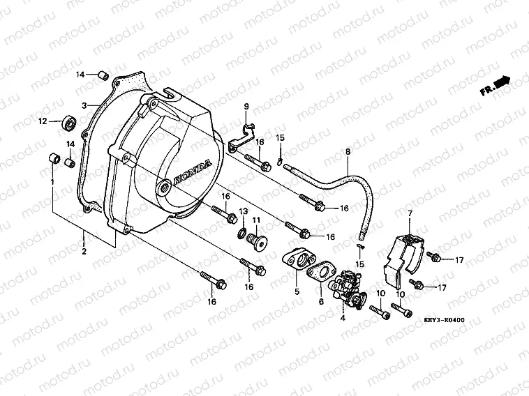 E-4 RIGHT CRANKSHAFT COVER / OIL PUMP
