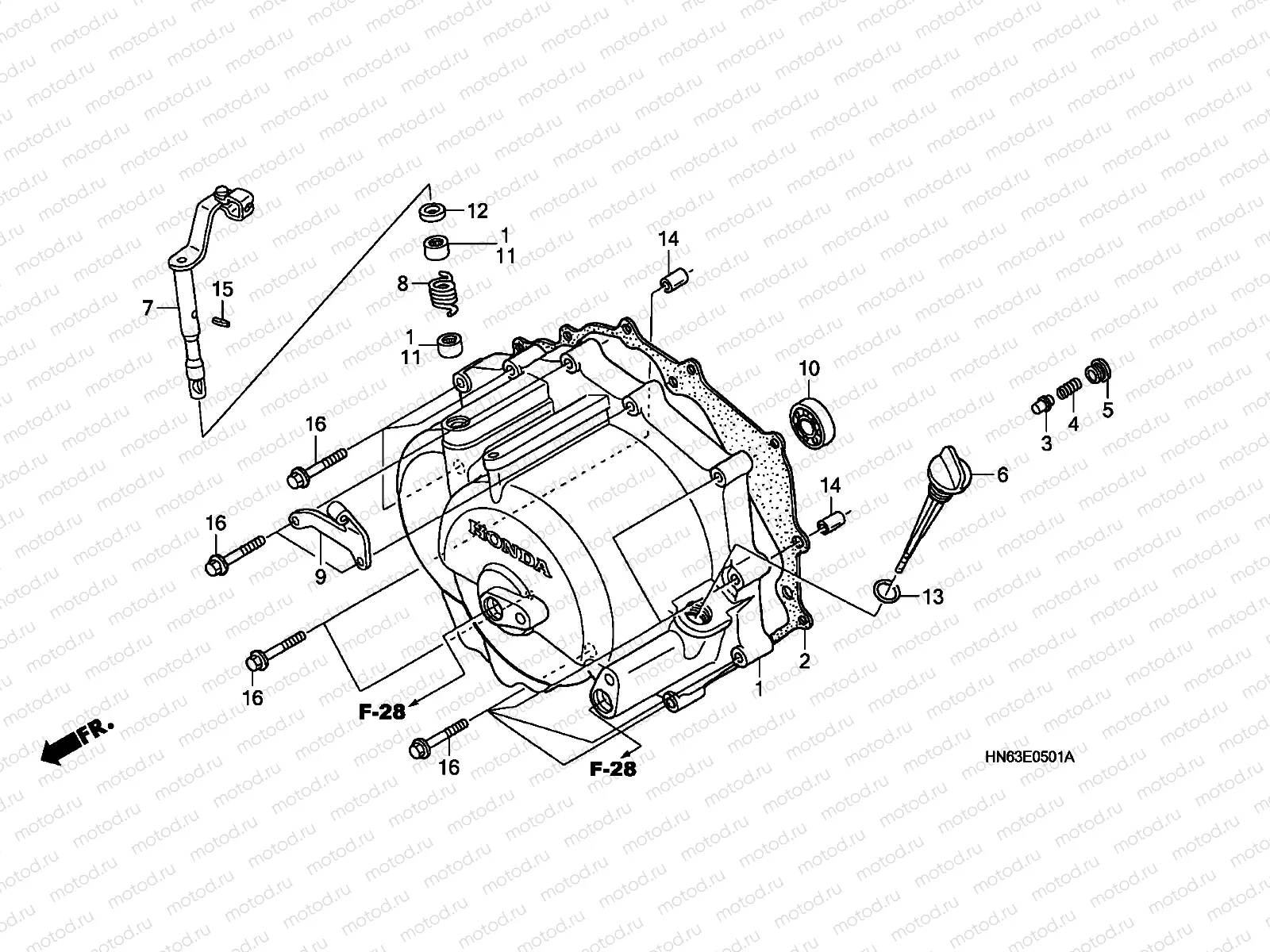 E-5-1 FRONT CRANKCASE COVER (TRX250EX6/7/8)