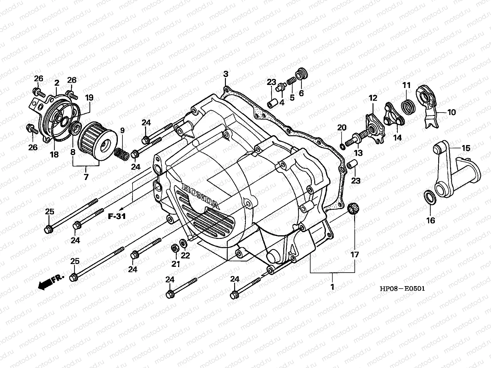 E-5-1 FRONT CRANKCASE COVER (TRX500FM/TM)