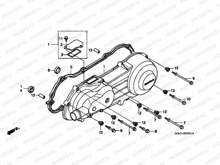 E-5-1 LEFT CRANKSHAFT COVER (2)