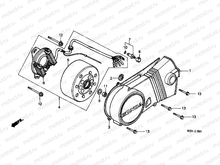 E-5-1 LEFT CRANKSHAFT COVER / GENERATOR (2)