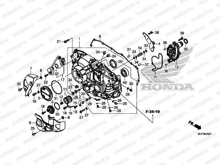 E-5-1 RIGHT CRANKCASE COVER (CRF1000D) buy cheap online