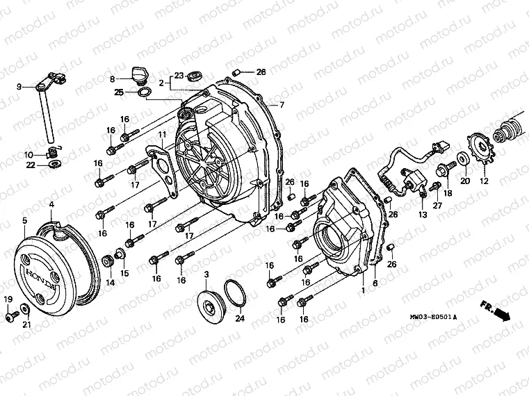 E-5-1 RIGHT CRANKSHAFT COVER (2)