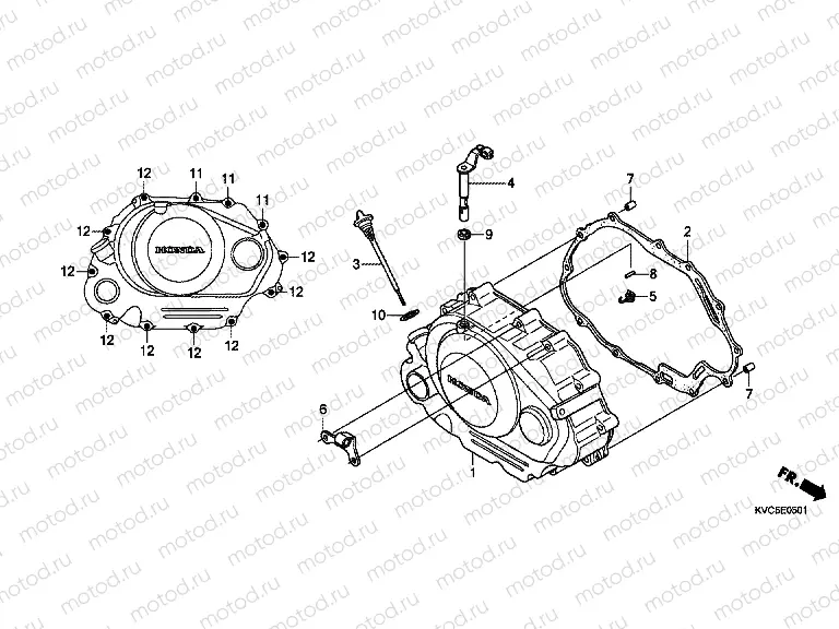 E-5-1 RIGHT CRANKSHAFT COVER (GLH125SH)