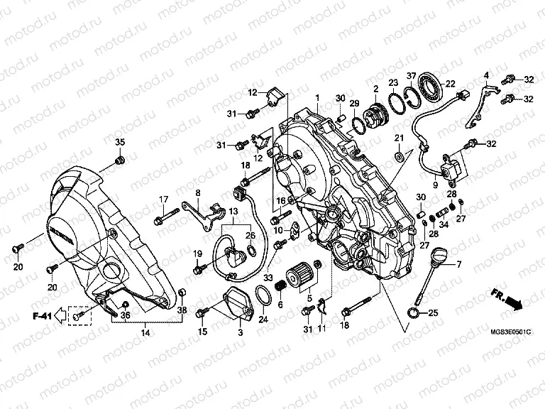 E-5-1 RIGHT CRANKSHAFT COVER (NC700XD)