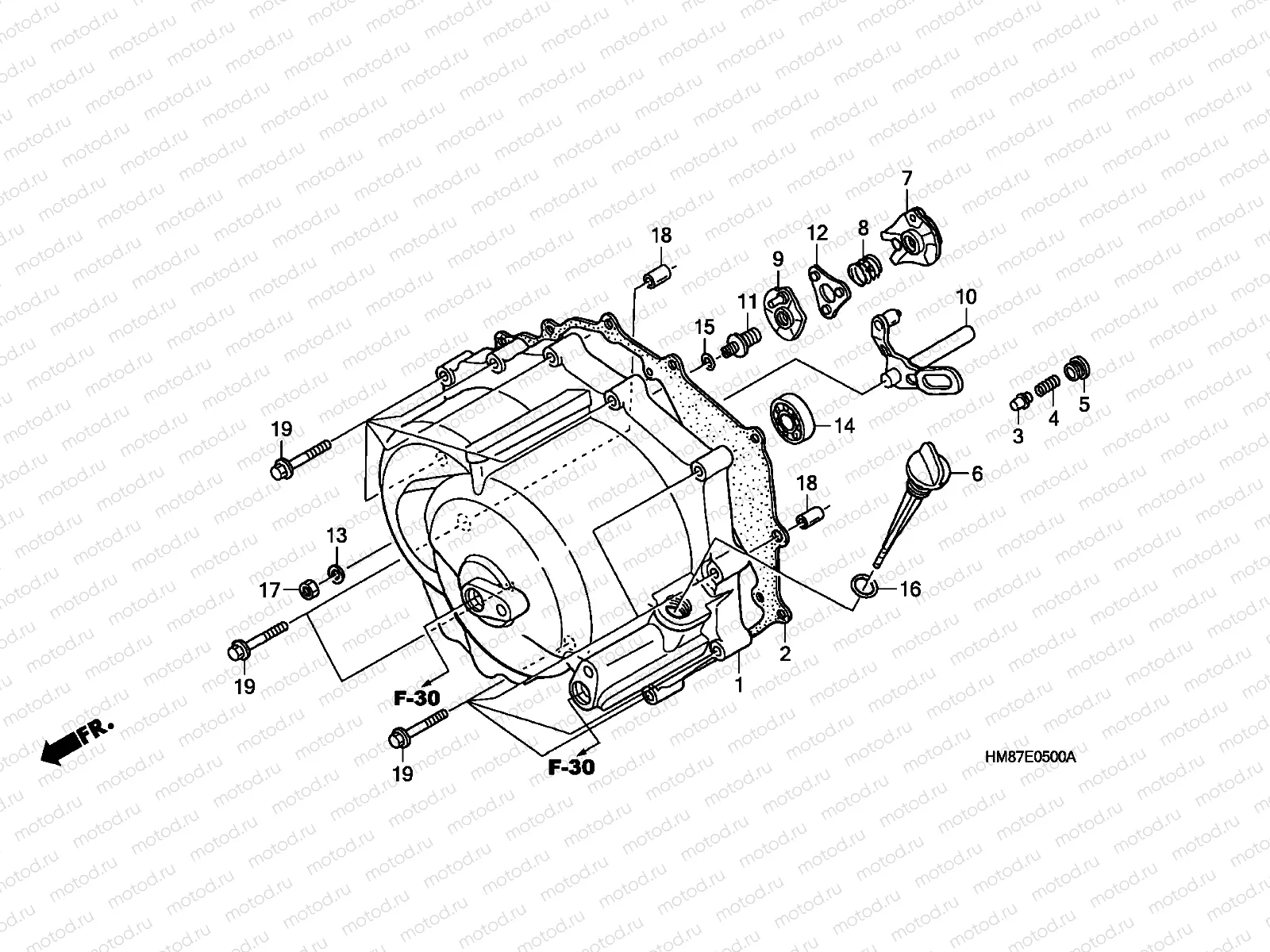 E-5 FRONT CRANKCASE COVER(TRX 250TM)