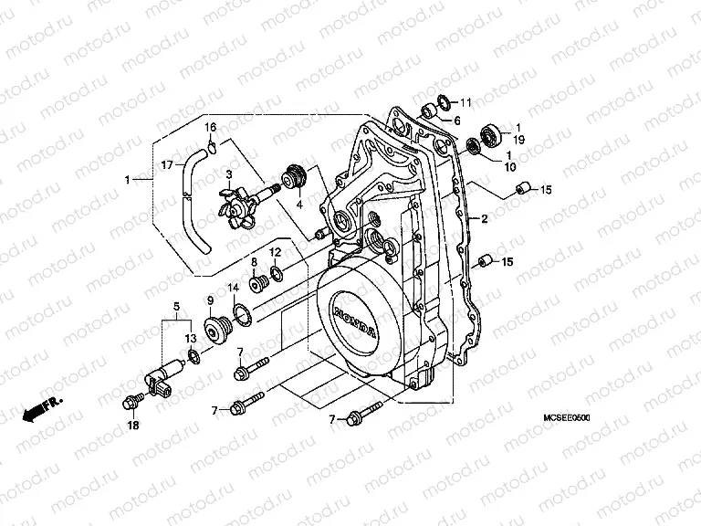 E-5 FRONT CRANKSHAFT COVER