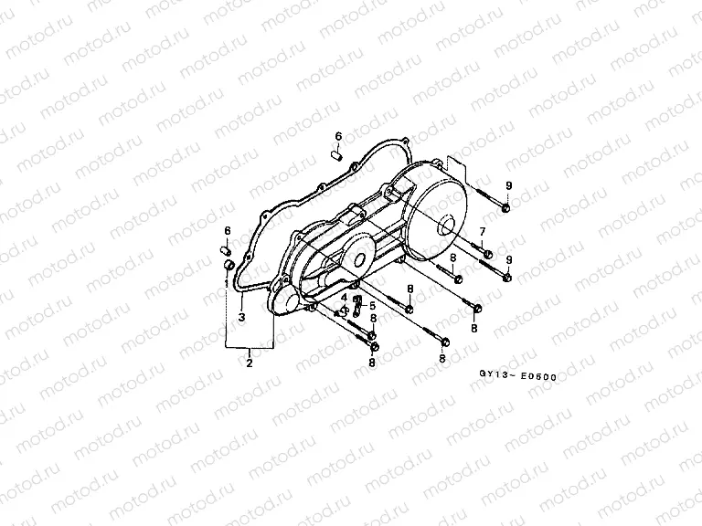 E-5 LEFT CRANKSHAFT COVER