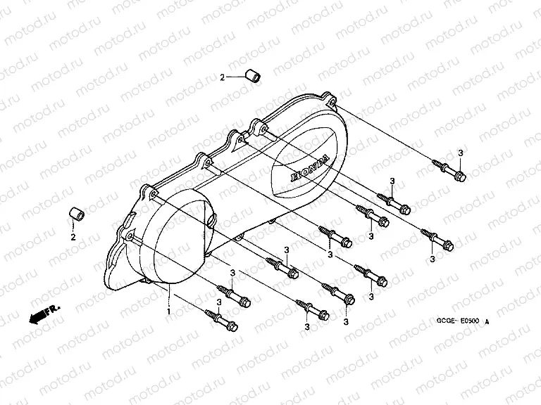 E-5 LEFT CRANKSHAFT COVER