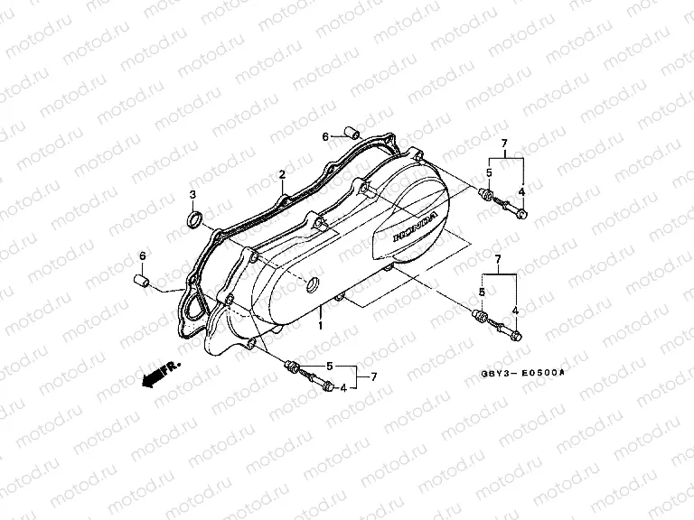 E-5 LEFT CRANKSHAFT COVER