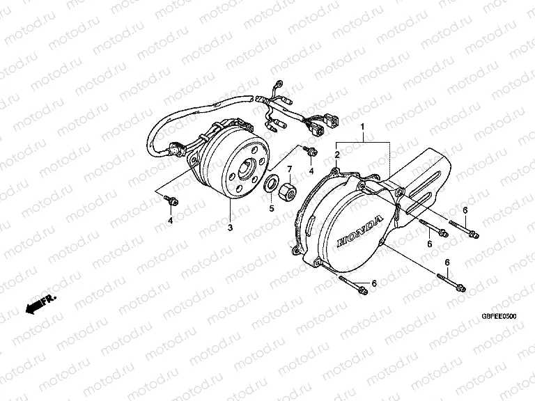 E-5 LEFT CRANKSHAFT COVER