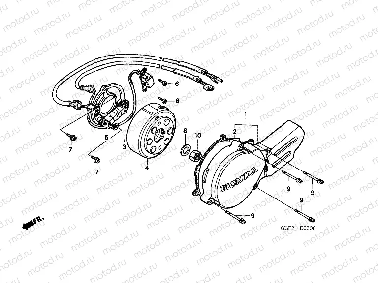 E-5 LEFT CRANKSHAFT COVER (CR85R3,4 / RB3,4)