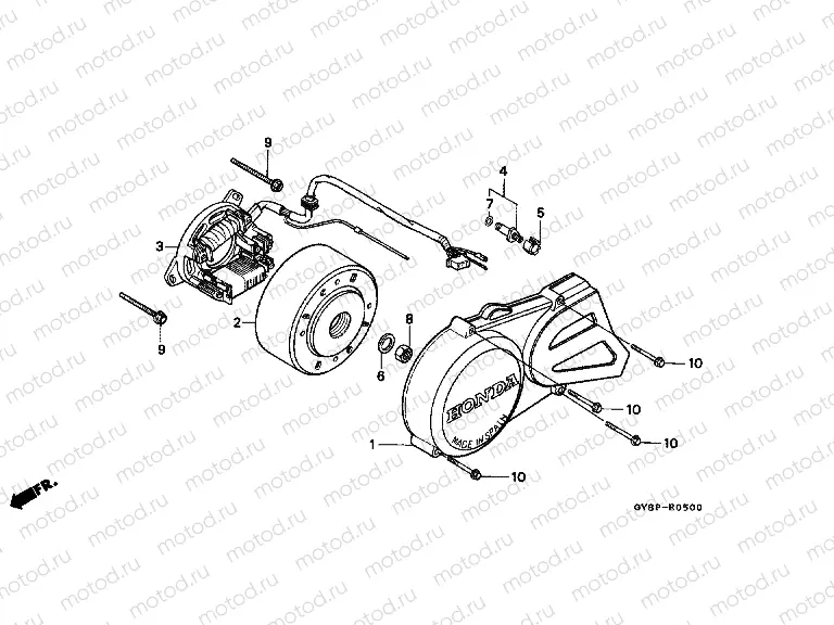 E-5 LEFT CRANKSHAFT COVER GENERATOR