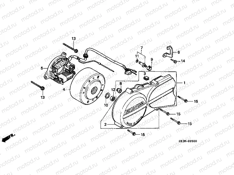 E-5 LEFT CRANKSHAFT COVER / GENERATOR