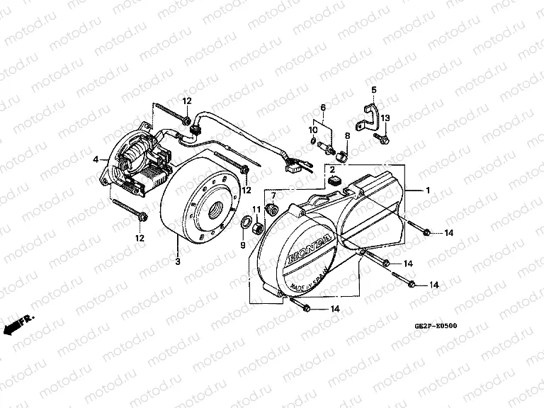 E-5 LEFT CRANKSHAFT COVER / GENERATOR