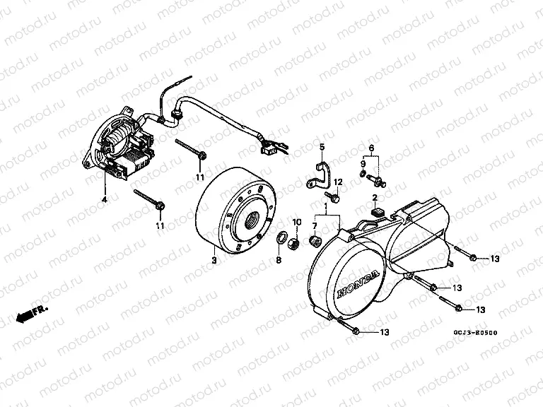 E-5 LEFT CRANKSHAFT COVER / GENERATOR