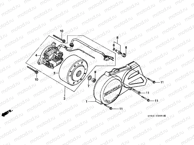 E-5 LEFT CRANKSHAFT COVER GENERATOR