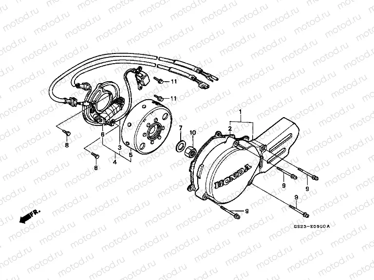 E-5 LEFT CRANKSHAFT COVER / GENERATOR