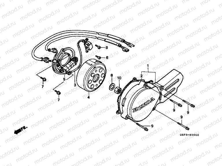 E-5 LEFT CRANKSHAFT COVER / GENERATOR