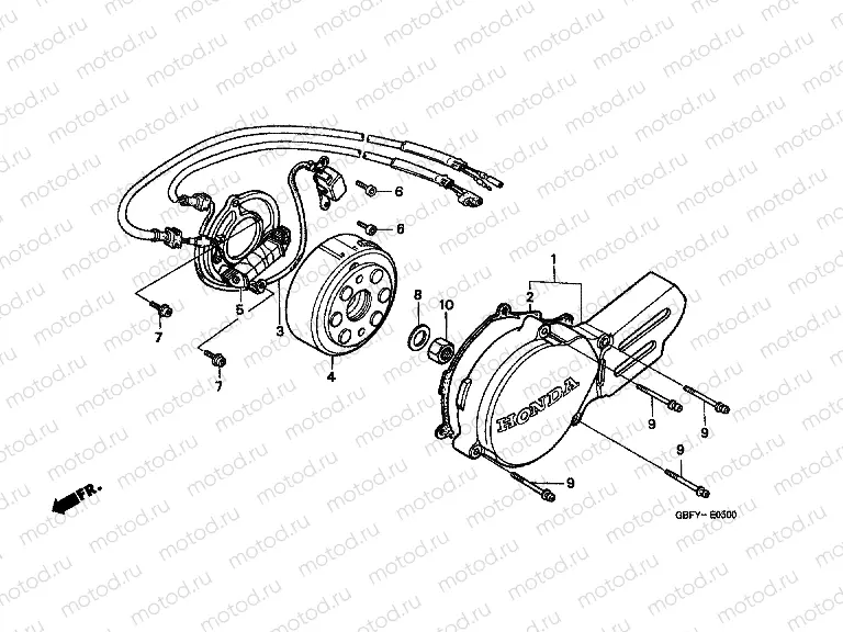 E-5 LEFT CRANKSHAFT COVER / GENERATOR