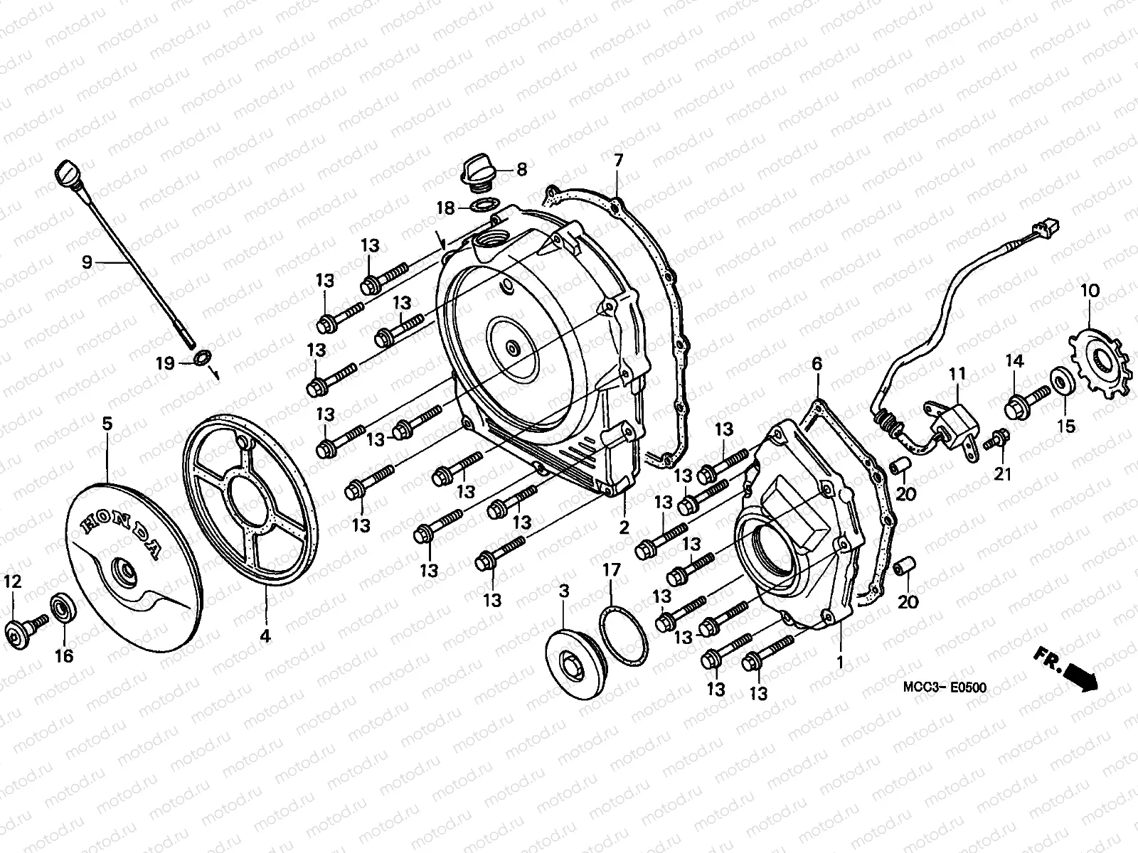 E-5 RIGHT CRANKCASE COVER