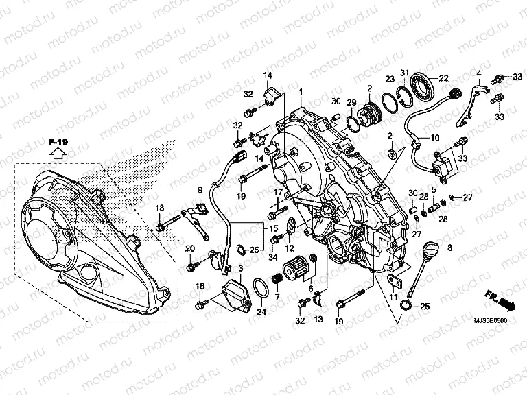 E-5 RIGHT CRANKCASE COVER