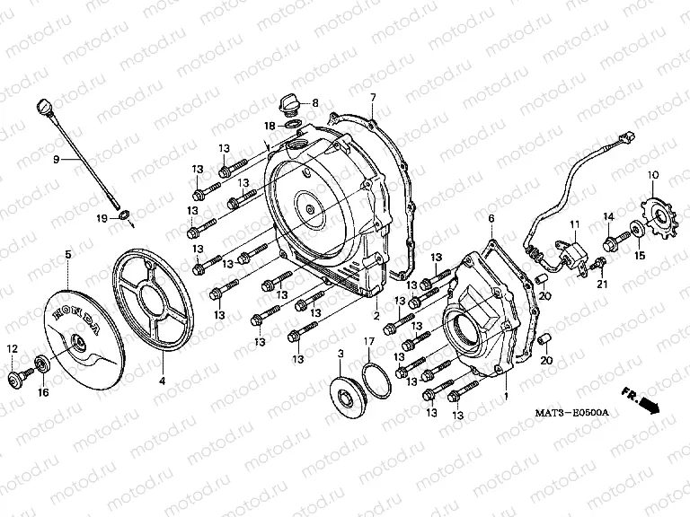 E-5 RIGHT CRANKSHAFT COVER