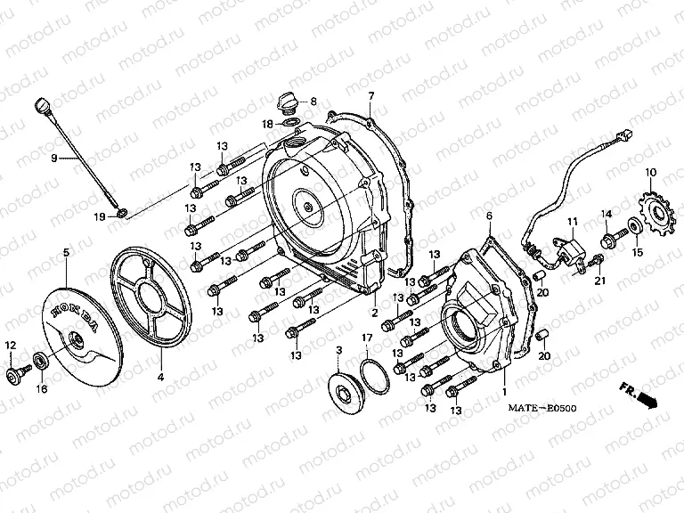 E-5 RIGHT CRANKSHAFT COVER