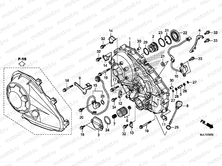 E-5 RIGHT CRANKSHAFT COVER