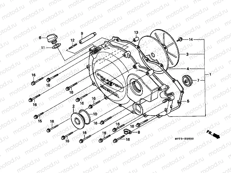 E-5 RIGHT CRANKSHAFT COVER