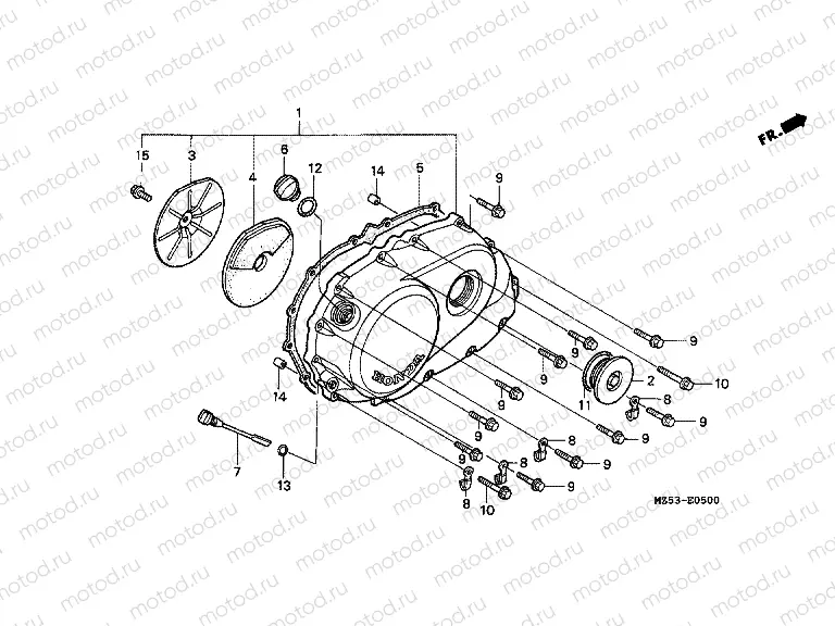 E-5 RIGHT CRANKSHAFT COVER