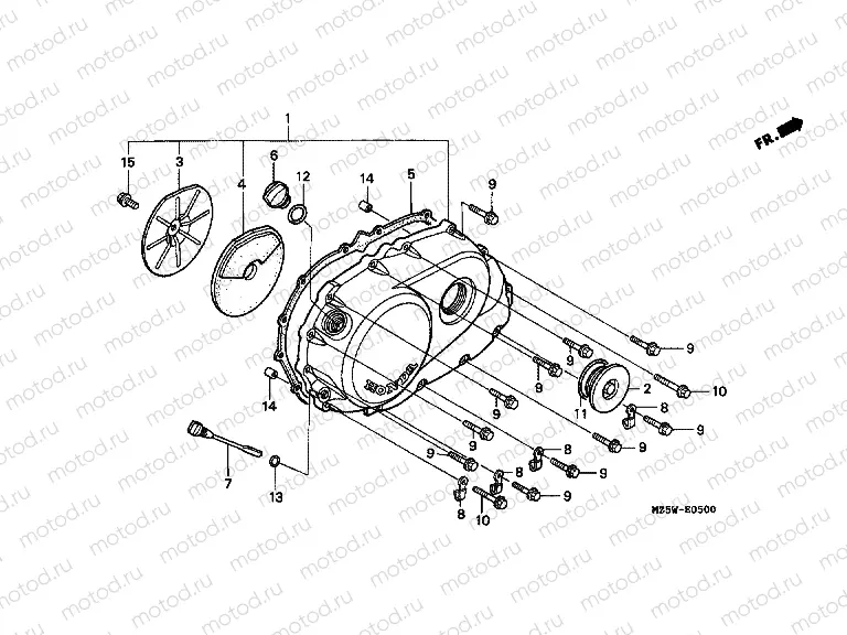 E-5 RIGHT CRANKSHAFT COVER
