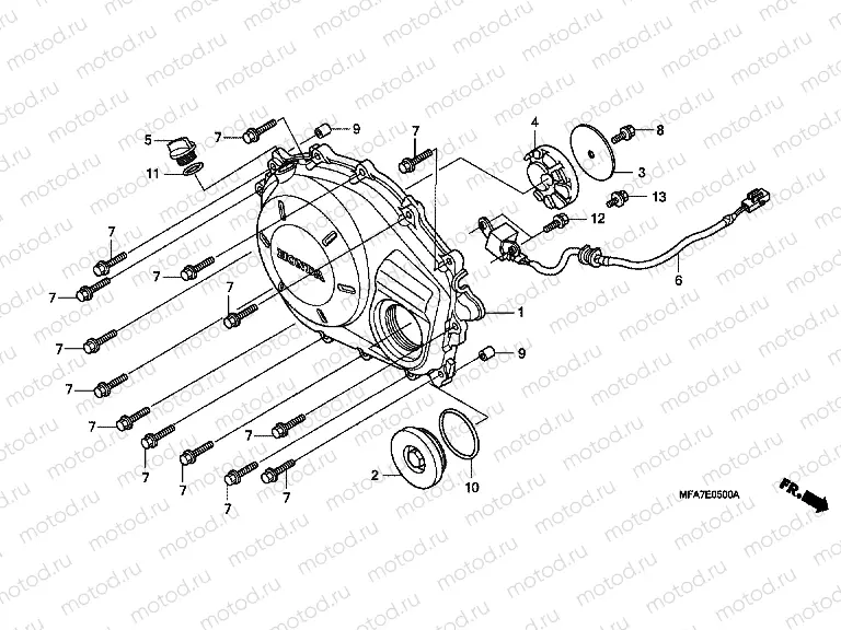 E-5 RIGHT CRANKSHAFT COVER