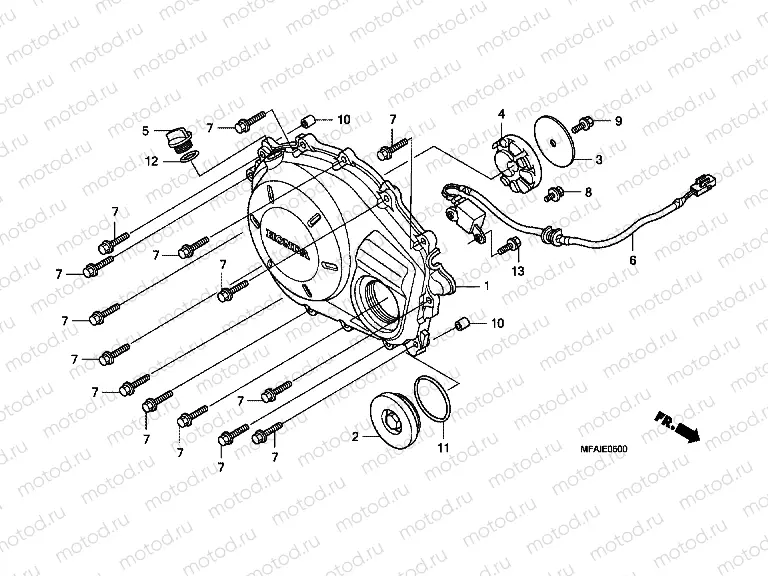 E-5 RIGHT CRANKSHAFT COVER