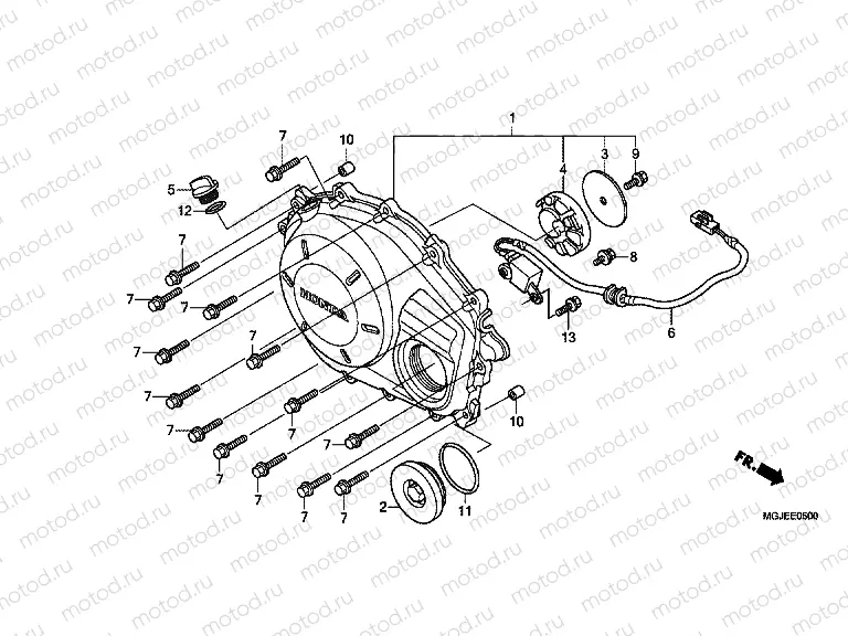 E-5 RIGHT CRANKSHAFT COVER