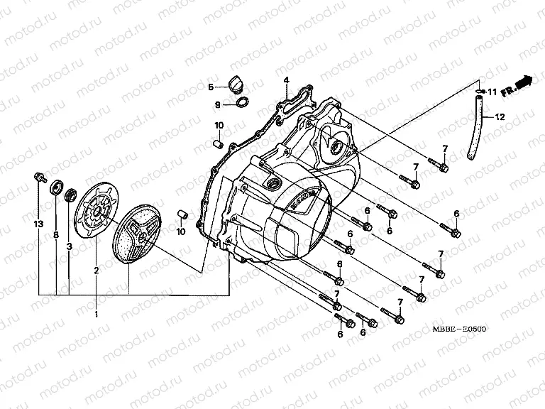 E-5 RIGHT CRANKSHAFT COVER