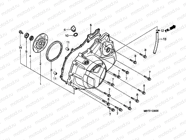 E-5 RIGHT CRANKSHAFT COVER