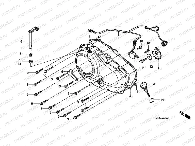 E-5 RIGHT CRANKSHAFT COVER
