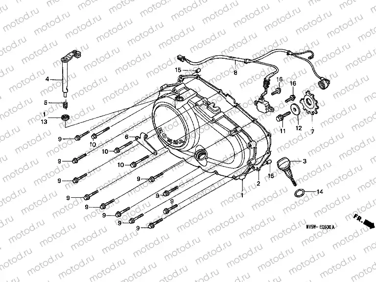 E-5 RIGHT CRANKSHAFT COVER