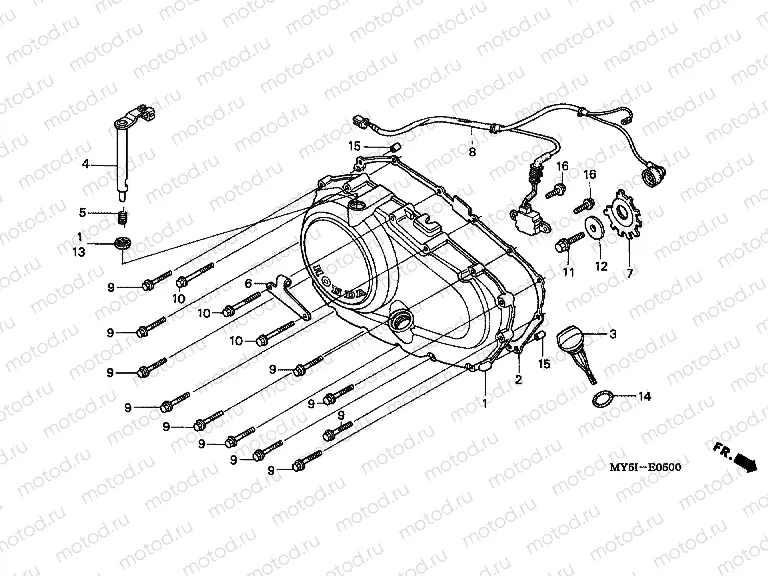 E-5 RIGHT CRANKSHAFT COVER
