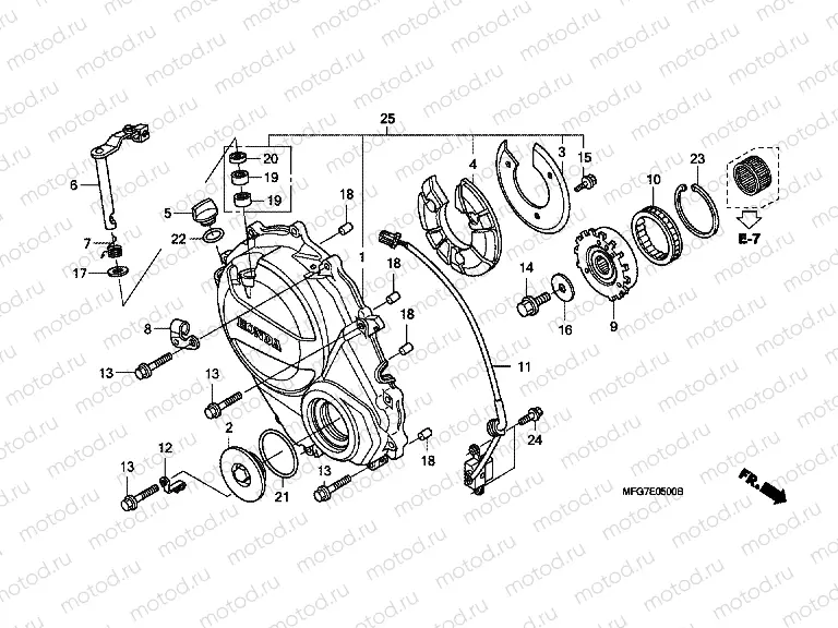 E-5 RIGHT CRANKSHAFT COVER