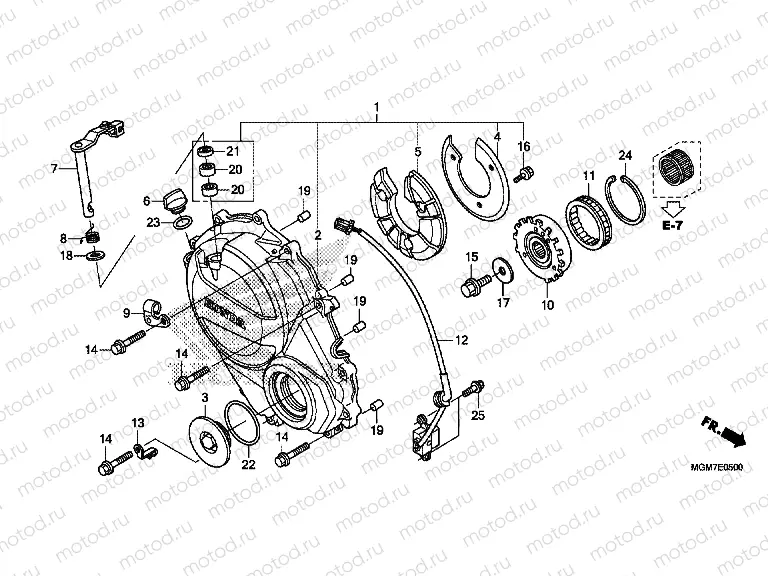 E-5 RIGHT CRANKSHAFT COVER