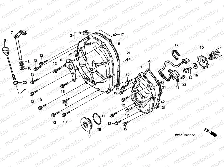 E-5 RIGHT CRANKSHAFT COVER
