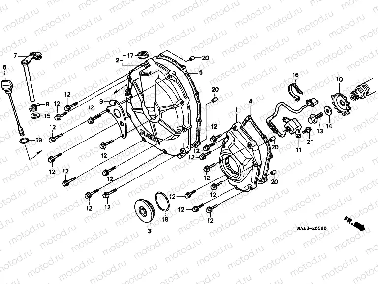 E-5 RIGHT CRANKSHAFT COVER