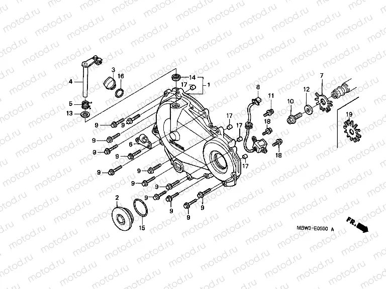E-5 RIGHT CRANKSHAFT COVER