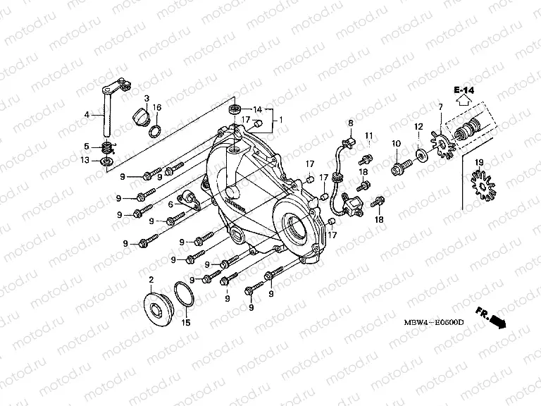 E-5 RIGHT CRANKSHAFT COVER