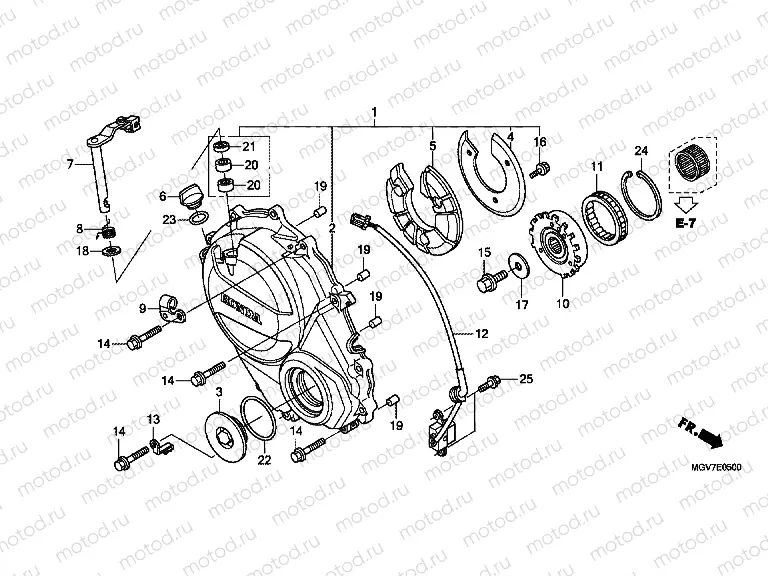 E-5 RIGHT CRANKSHAFT COVER