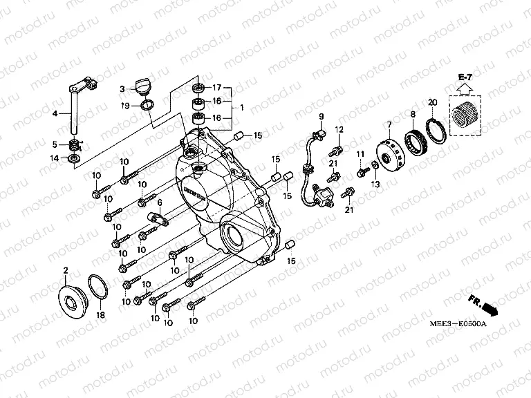 E-5 RIGHT CRANKSHAFT COVER