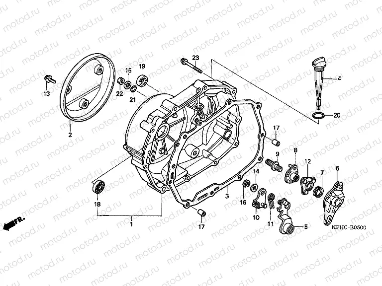 E-5 RIGHT CRANKSHAFT COVER
