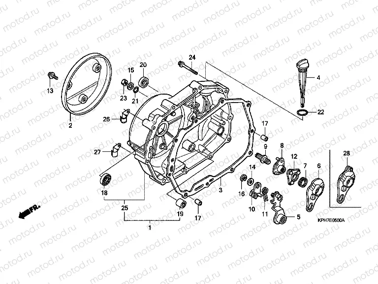 E-5 RIGHT CRANKSHAFT COVER
